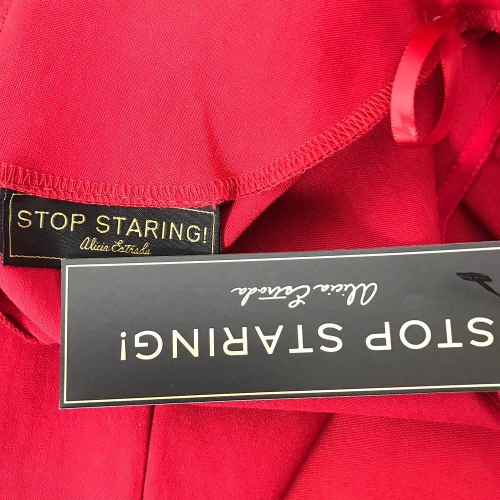 Stop Staring Red Wiggle Dress NWT Rockabilly - Picture 5 of 8